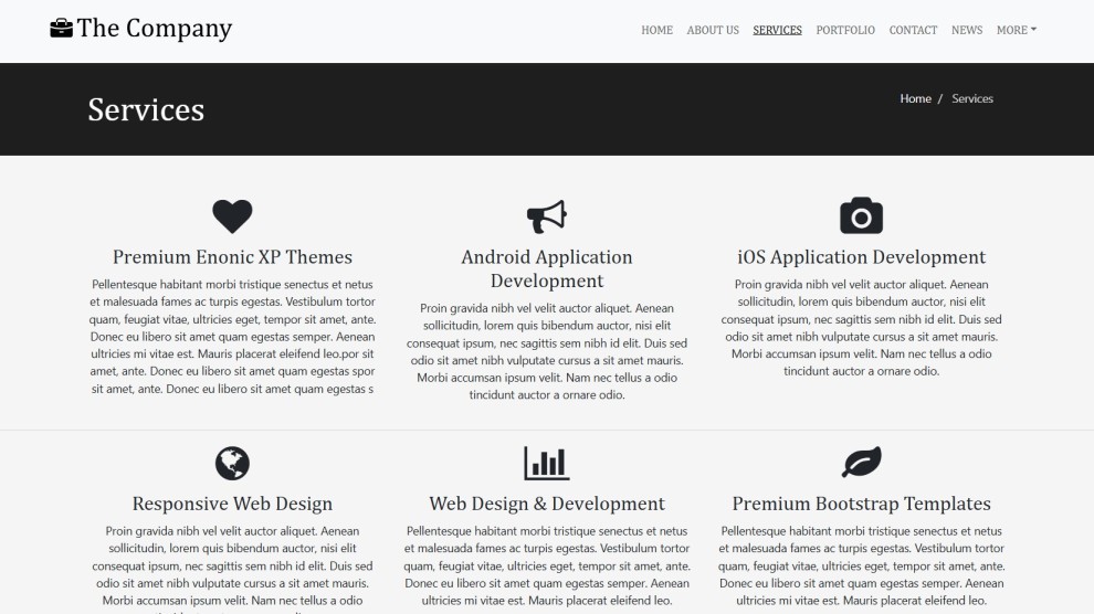 Define and list your services.