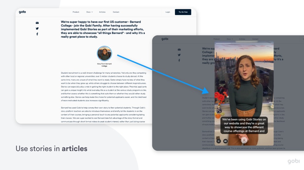 Use stories in articles