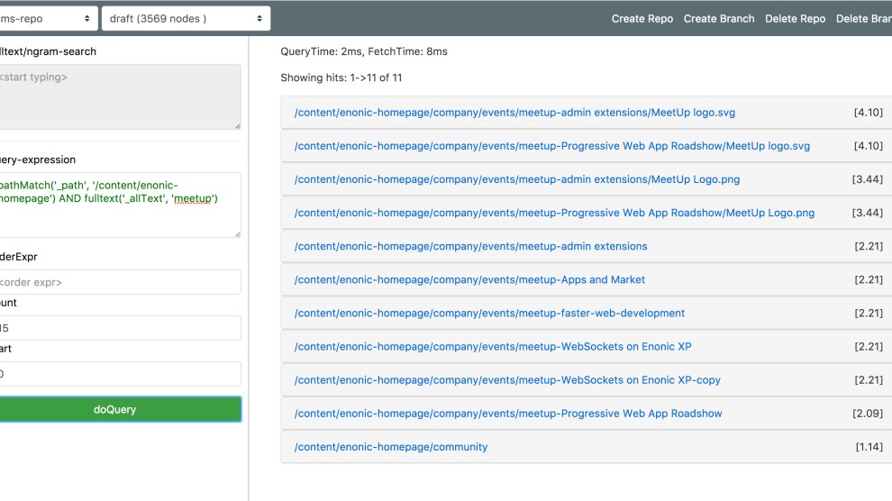 Instant query expression validation