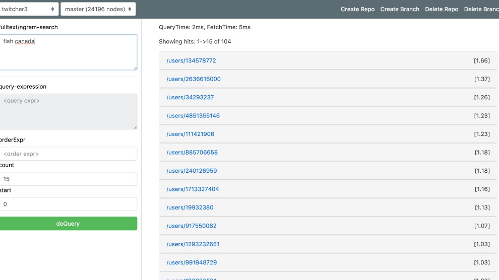 Instant fulltext/ngram-search